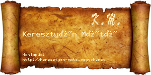 Keresztyén Máté névjegykártya