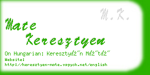 mate keresztyen business card